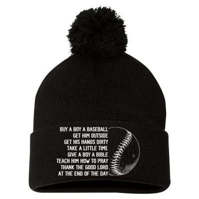 Buy A Baseball Get Him Outside Mother Father Gift Pom Pom 12in Knit Beanie