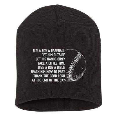 Buy A Baseball Get Him Outside Mother Father Gift Short Acrylic Beanie