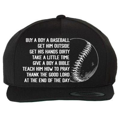 Buy A Baseball Get Him Outside Mother Father Gift Wool Snapback Cap