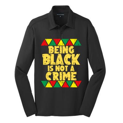 Being A Black Is Not A Crime Silk Touch Performance Long Sleeve Polo