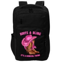Boot And Bling It'S A Cowgirl Thing Western Rodeo Cowgirl Impact Tech Backpack