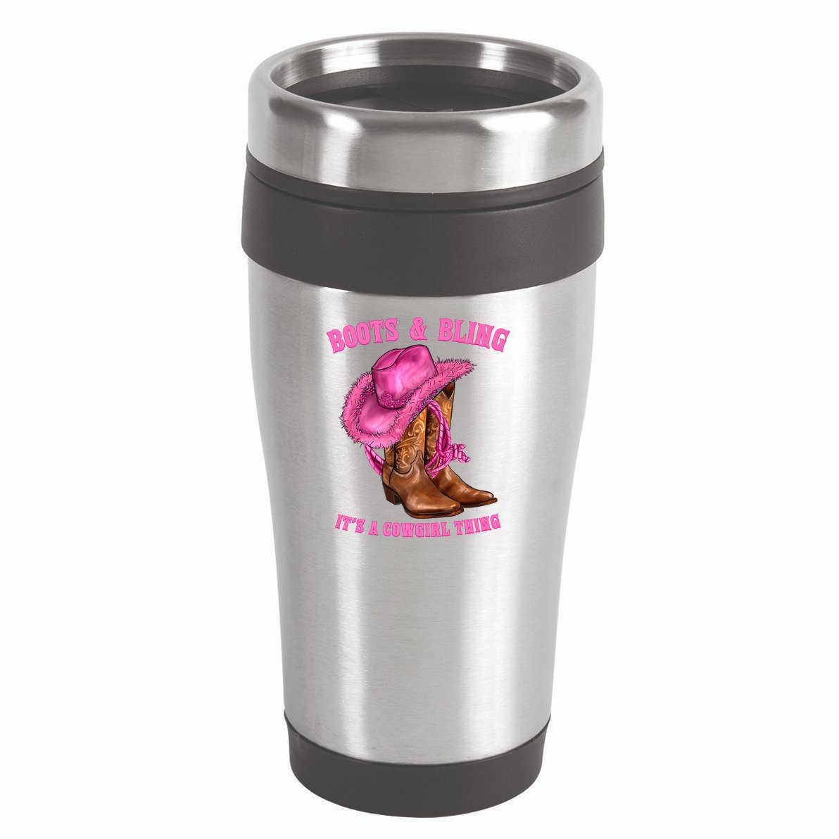 Boot And Bling It'S A Cowgirl Thing Western Rodeo Cowgirl 16oz Travel Tumbler