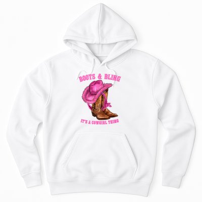 Boot And Bling It'S A Cowgirl Thing Western Rodeo Cowgirl Hoodie