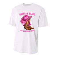 Boot And Bling It'S A Cowgirl Thing Western Rodeo Cowgirl Youth Performance Sprint T-Shirt