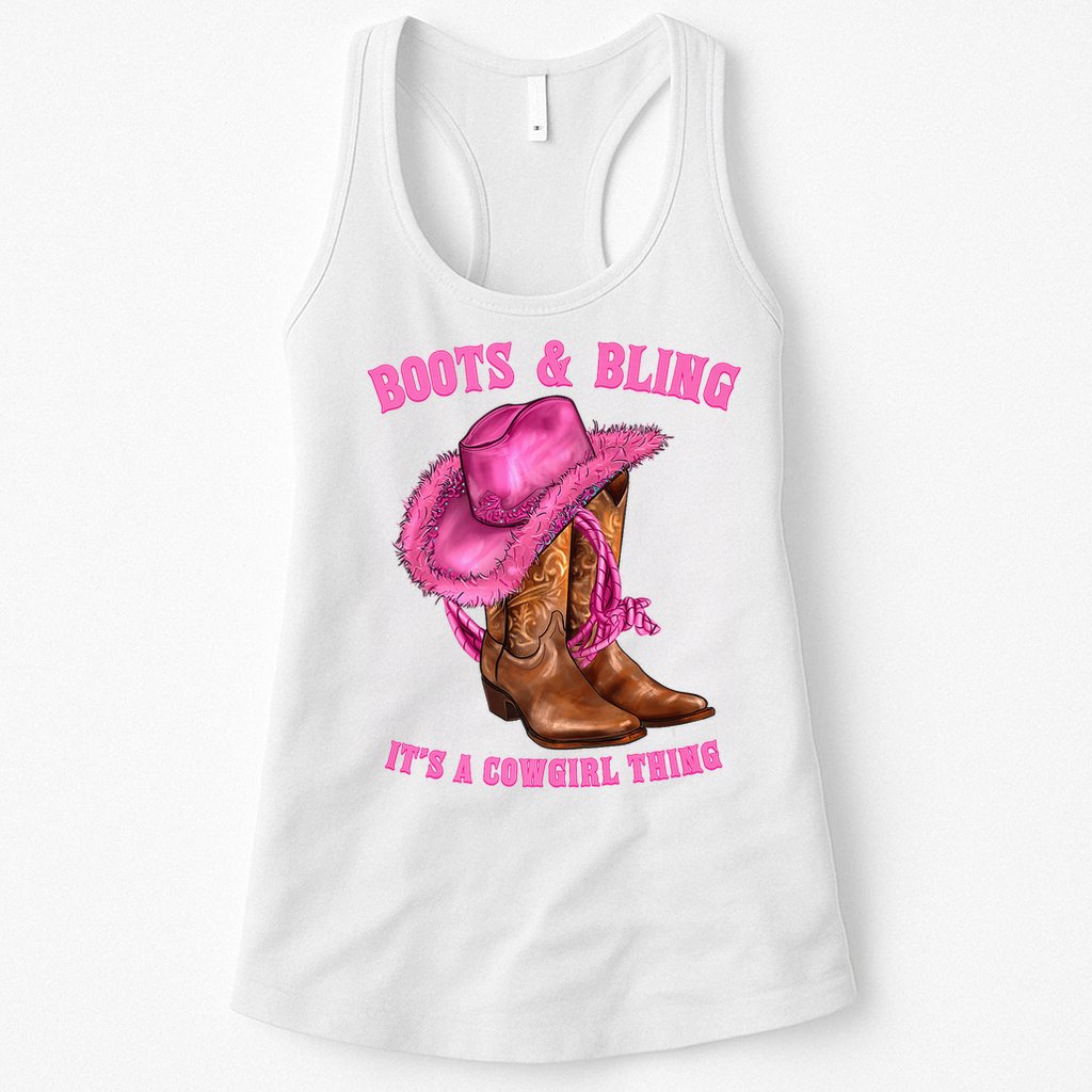 Boot And Bling It'S A Cowgirl Thing Western Rodeo Cowgirl Womens Tank Top