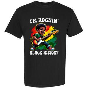 Black Afro Boy I'm Rockin' Black History Month Guitarist Garment-Dyed Heavyweight T-Shirt