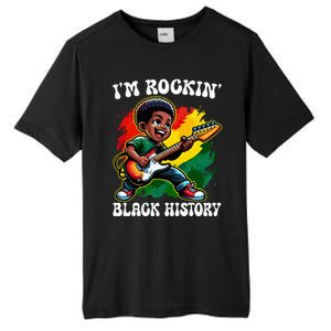 Black Afro Boy I'm Rockin' Black History Month Guitarist Tall Fusion ChromaSoft Performance T-Shirt