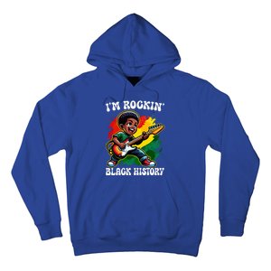 Black Afro Boy I'm Rockin' Black History Month Guitarist Hoodie