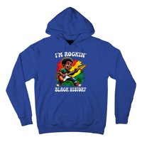 Black Afro Boy I'm Rockin' Black History Month Guitarist Hoodie