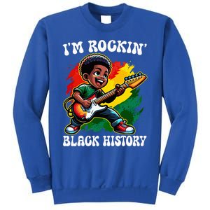 Black Afro Boy I'm Rockin' Black History Month Guitarist Sweatshirt