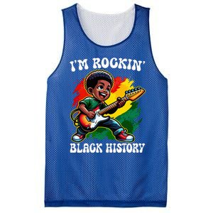 Black Afro Boy I'm Rockin' Black History Month Guitarist Mesh Reversible Basketball Jersey Tank