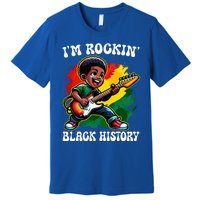 Black Afro Boy I'm Rockin' Black History Month Guitarist Premium T-Shirt