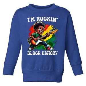 Black Afro Boy I'm Rockin' Black History Month Guitarist Toddler Sweatshirt