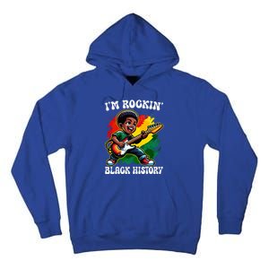 Black Afro Boy I'm Rockin' Black History Month Guitarist Tall Hoodie