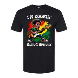 Black Afro Boy I'm Rockin' Black History Month Guitarist Softstyle CVC T-Shirt