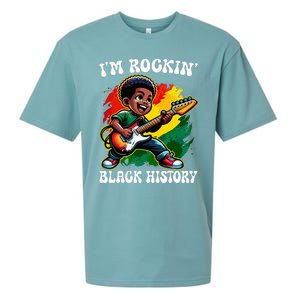 Black Afro Boy I'm Rockin' Black History Month Guitarist Sueded Cloud Jersey T-Shirt