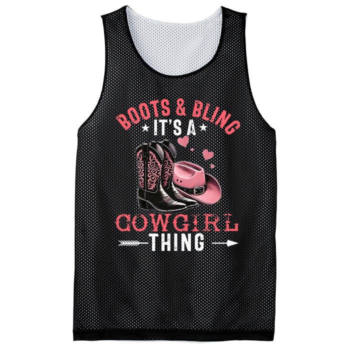 Boots And Bling Its A Cowgirl Thing Cowgirl Country Mesh Reversible Basketball Jersey Tank