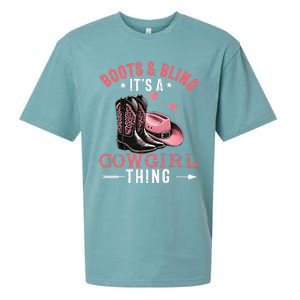 Boots And Bling Its A Cowgirl Thing Cowgirl Country Sueded Cloud Jersey T-Shirt