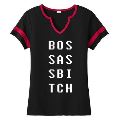 Boss Ass Bitch Gift Ladies Halftime Notch Neck Tee