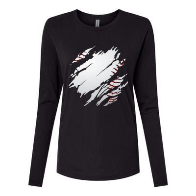 Baseball Apparel Baseball Womens Cotton Relaxed Long Sleeve T-Shirt