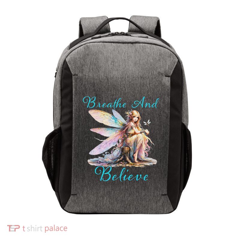 Breathe And Believe Magic Fairy Dragonfly Vector Backpack