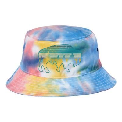 Bison American Buffalo Vintage National Park Souvenir Gift Tie Dye Newport Bucket Hat