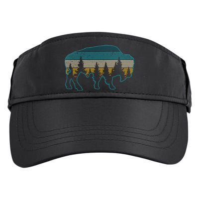 Bison American Buffalo Vintage National Park Souvenir Gift Adult Drive Performance Visor