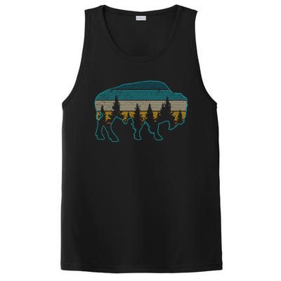 Bison American Buffalo Vintage National Park Souvenir Gift PosiCharge Competitor Tank