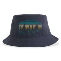 Bison American Buffalo Vintage National Park Souvenir Gift Sustainable Bucket Hat