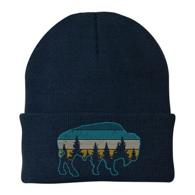 Bison American Buffalo Vintage National Park Souvenir Gift Knit Cap Winter Beanie