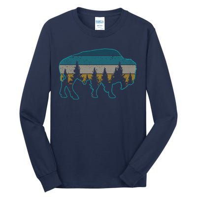 Bison American Buffalo Vintage National Park Souvenir Gift Tall Long Sleeve T-Shirt