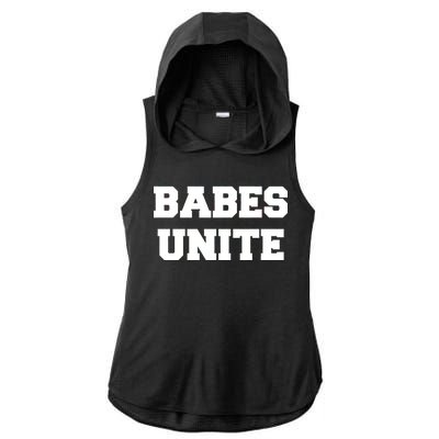 Babes Unite Womens Rights Feminist Ladies PosiCharge Tri-Blend Wicking Draft Hoodie Tank