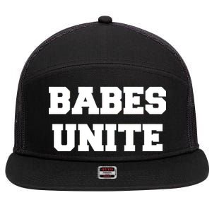 Babes Unite Womens Rights Feminist 7 Panel Mesh Trucker Snapback Hat