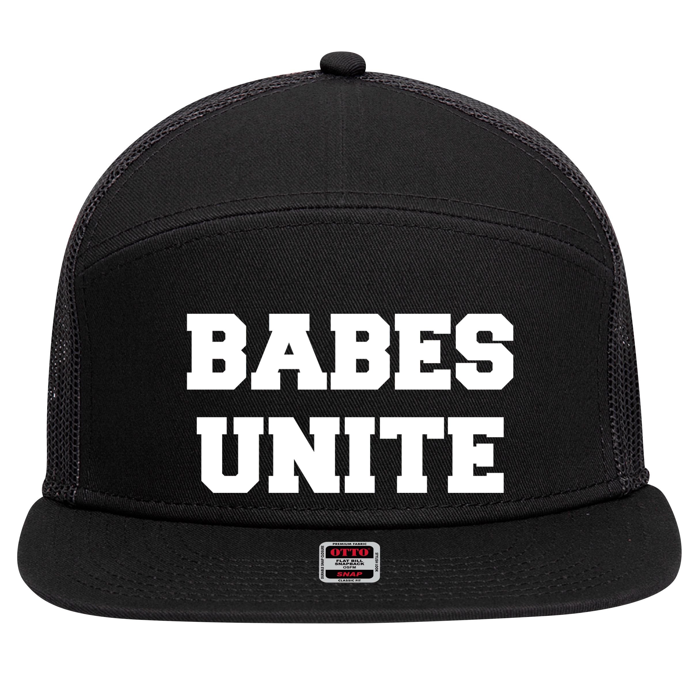 Babes Unite Womens Rights Feminist 7 Panel Mesh Trucker Snapback Hat