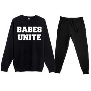 Babes Unite Womens Rights Feminist Premium Crewneck Sweatsuit Set