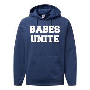 Babes Unite Womens Rights Feminist Performance Fleece Hoodie