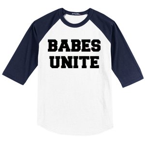 Babes Unite Womens Rights Feminist Baseball Sleeve Shirt