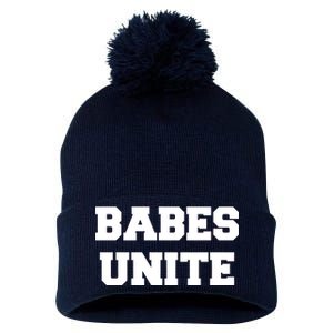 Babes Unite Womens Rights Feminist Pom Pom 12in Knit Beanie