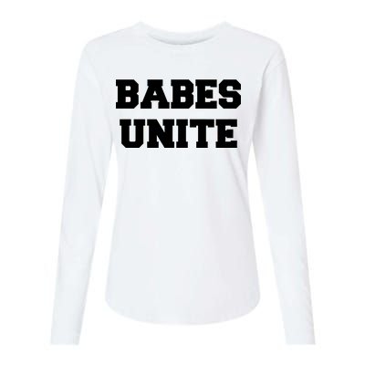 Babes Unite Womens Rights Feminist Womens Cotton Relaxed Long Sleeve T-Shirt