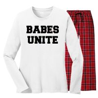 Babes Unite Womens Rights Feminist Women's Long Sleeve Flannel Pajama Set 