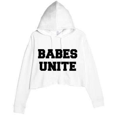 Babes Unite Womens Rights Feminist Crop Fleece Hoodie