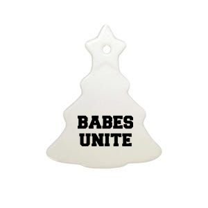 Babes Unite Womens Rights Feminist Ceramic Tree Ornament