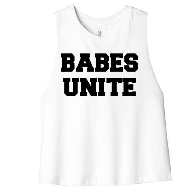 Babes Unite Womens Rights Feminist Women's Racerback Cropped Tank