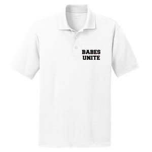 Babes Unite Womens Rights Feminist PosiCharge RacerMesh Polo