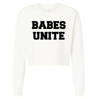 Babes Unite Womens Rights Feminist Cropped Pullover Crew