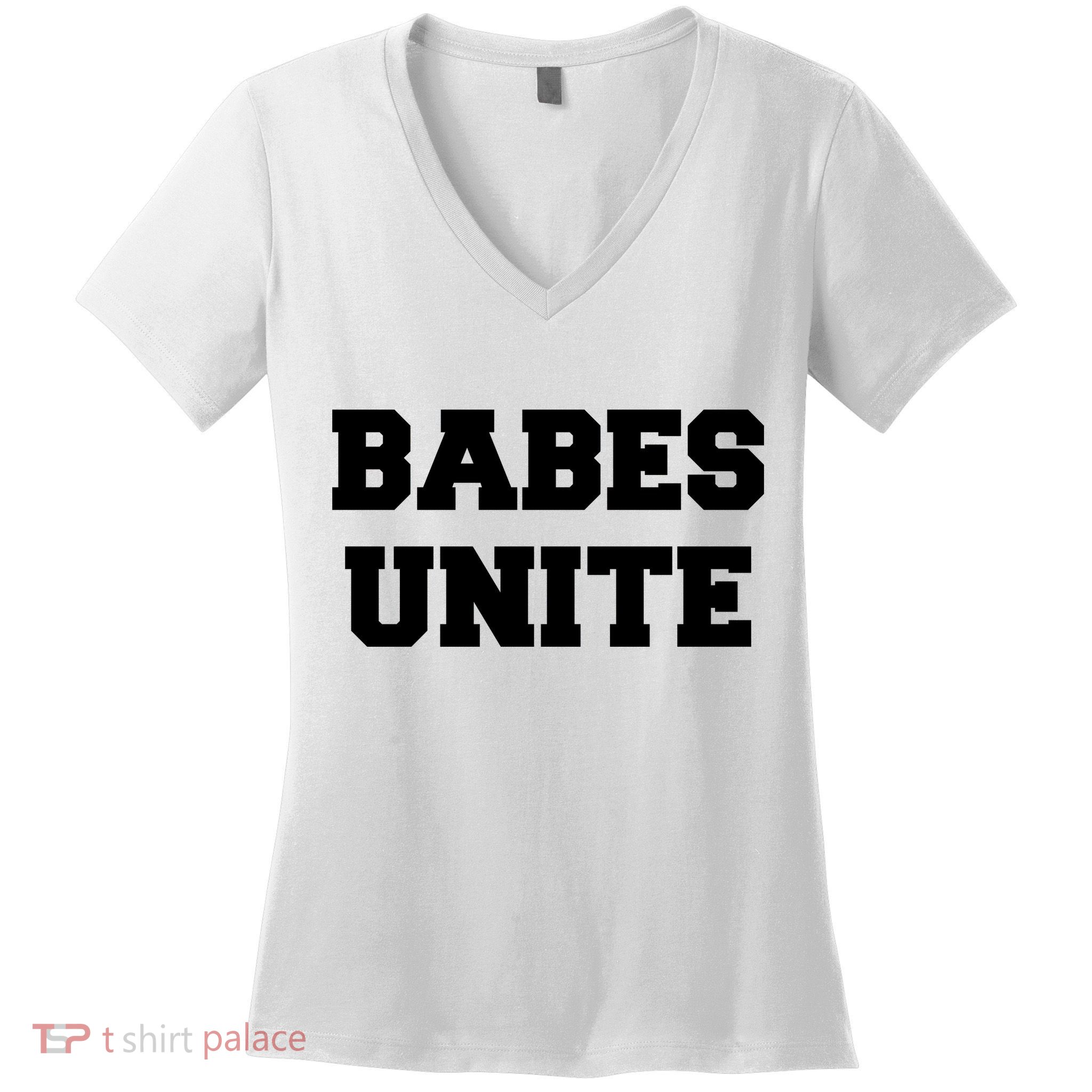 Babes Unite Womens Rights Feminist Women's V-Neck T-Shirt