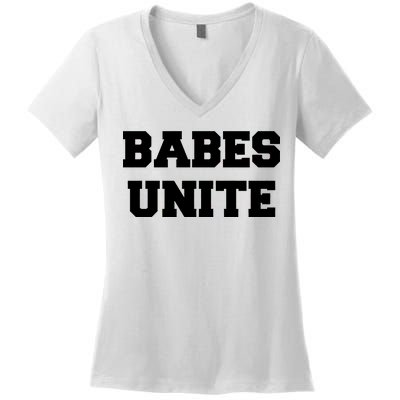 Babes Unite Womens Rights Feminist Women's V-Neck T-Shirt