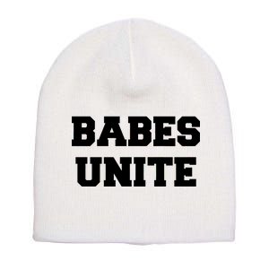 Babes Unite Womens Rights Feminist Short Acrylic Beanie