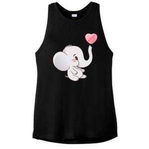 Baby Cute Elephant Ladies PosiCharge Tri-Blend Wicking Tank