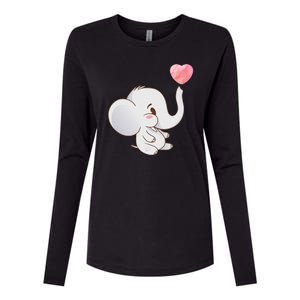 Baby Cute Elephant Womens Cotton Relaxed Long Sleeve T-Shirt